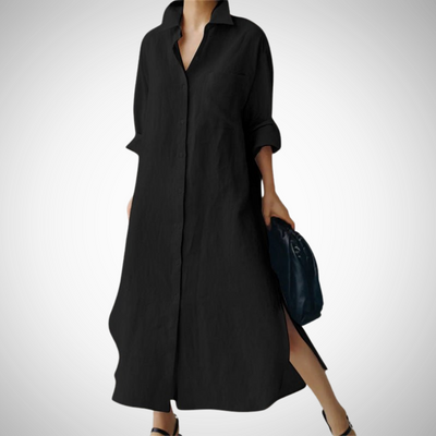 MARISA| vestido camisero de lino
