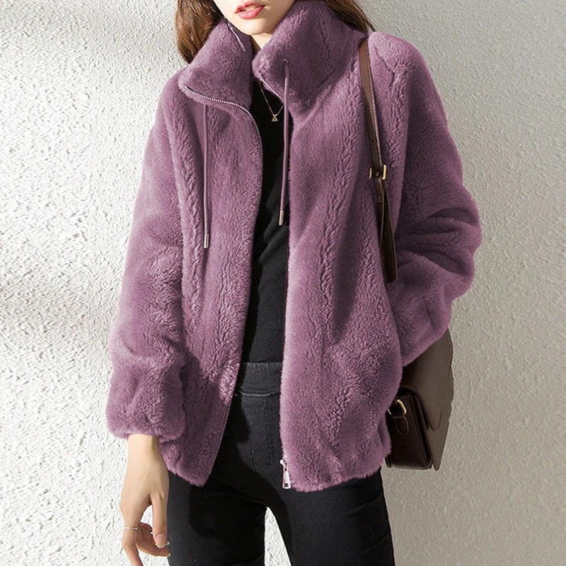 Lola - Chaqueta informal de felpa cálida con cremallera