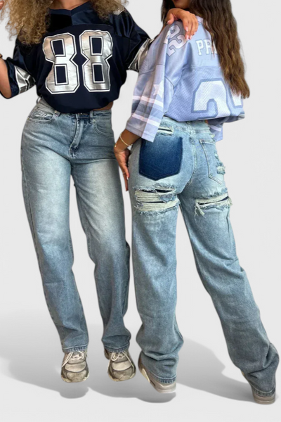 ROSA| Jeans Vintage Desgastados de Cintura Alta