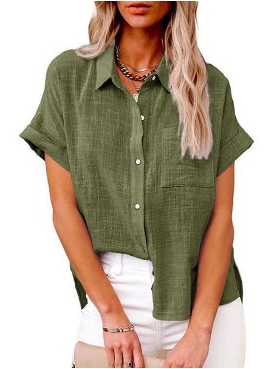 Janet - Blusa Ligera de Algodón y Lino