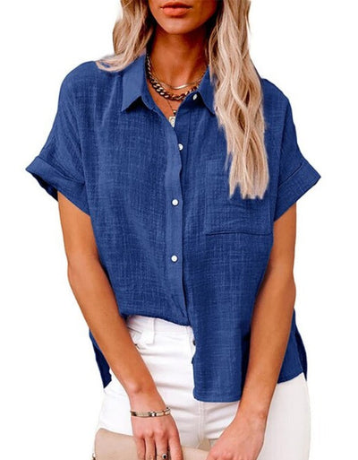 Janet - Blusa Ligera de Algodón y Lino