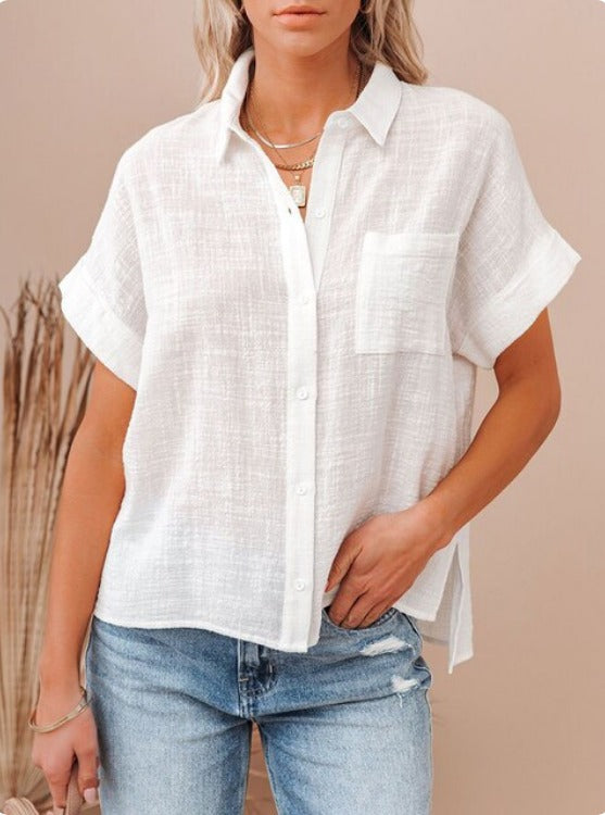 Janet - Blusa Ligera de Algodón y Lino