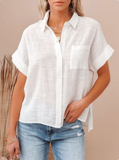 Janet - Blusa Ligera de Algodón y Lino