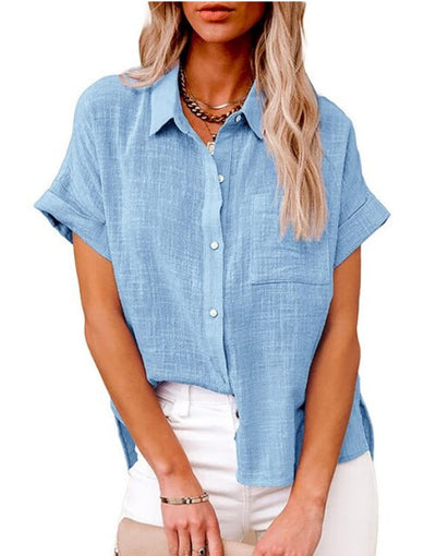 Janet - Blusa Ligera de Algodón y Lino