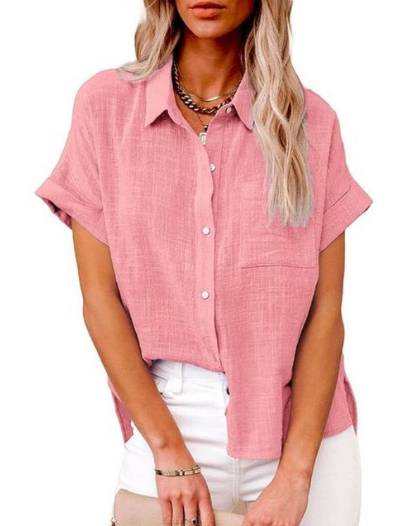 Janet - Blusa Ligera de Algodón y Lino