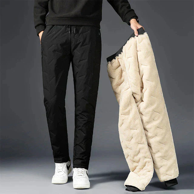 PABLO|Pantalones térmicos, ajustados  y acolchados a prueba de viento – Forro polar .