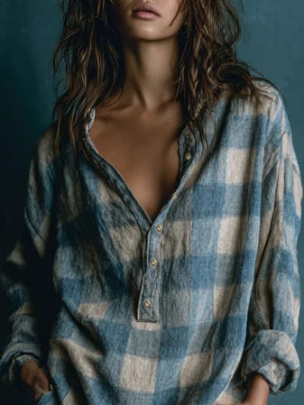 Isabel | Vestido mini de manga larga con cuello henley