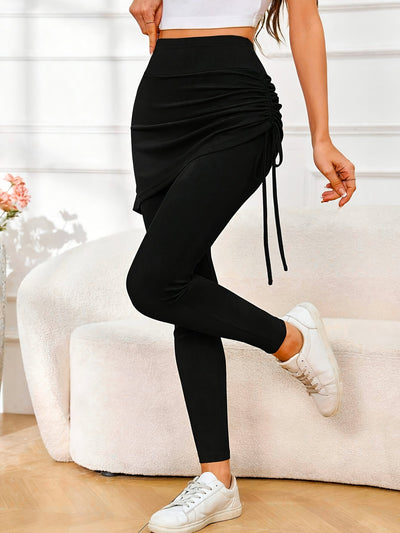 ELISA| Leggins negro con capa sobrepuesta