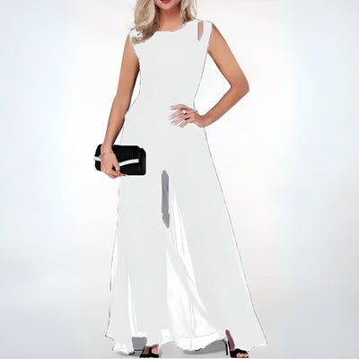 SUSANA| Vestido de noche elegante con hombros descubiertos y corte entallado .