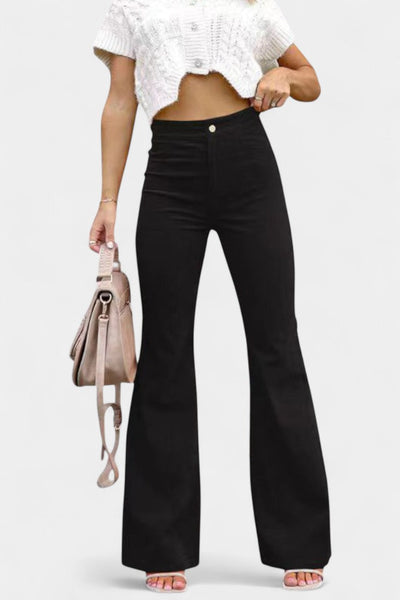 CLARA| Pantalones de Terciopelo de Pierna Ancha de Cintura Alta