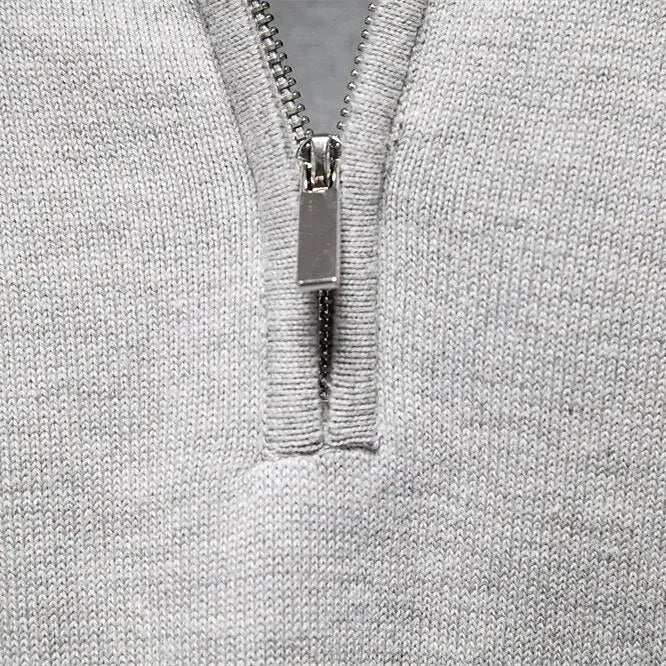 MARIO- Jersey de punto para hombre con media cremallera y cuello alto