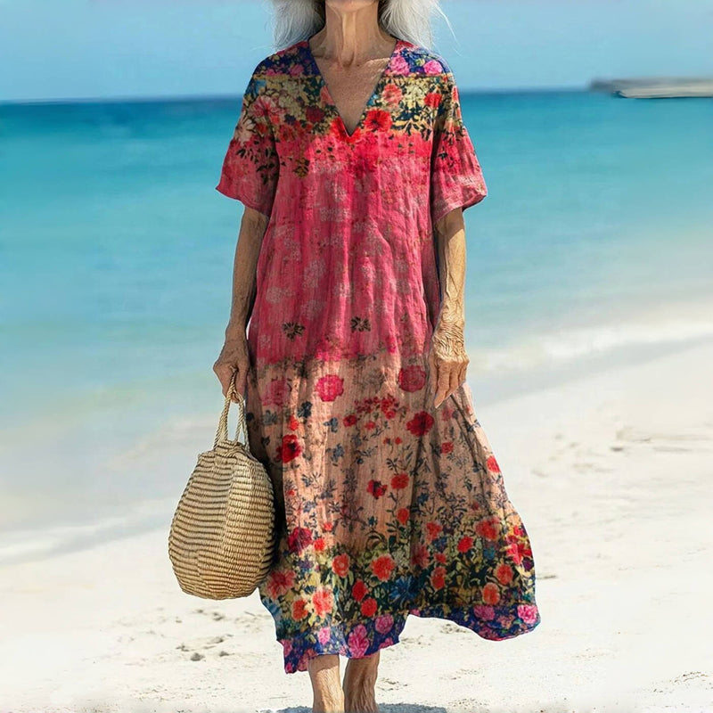 MARIEN| Vestido vintage con estampado floral