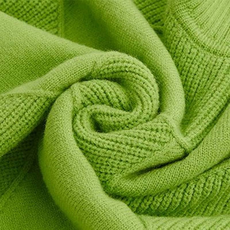 Jersey liso de manga larga con cuello alto