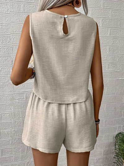 ROSA|Conjunto de dos piezas para mujer, con cintura elástica - Corte informal