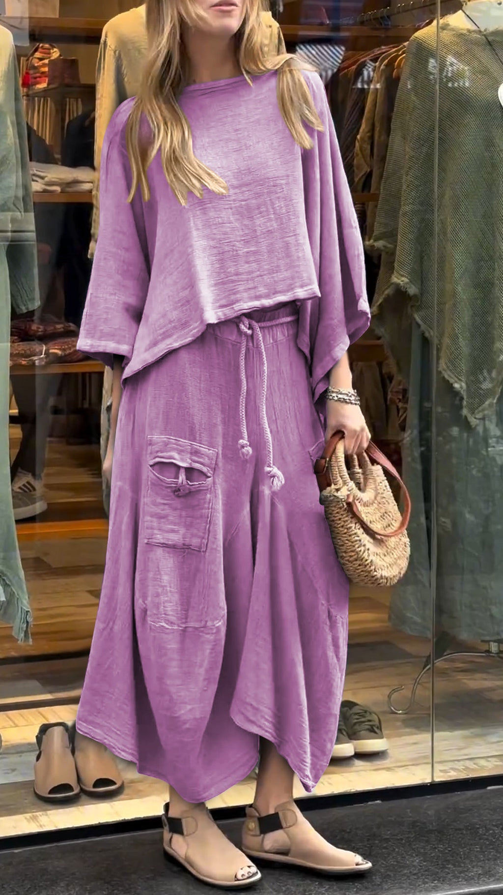 LUISA | Conjunto de Lino y Algodón de Dos Piezas