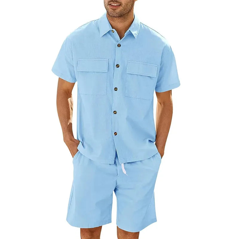 ALEX| Conjunto veraniego de camiseta y pantalón corto para hombre –