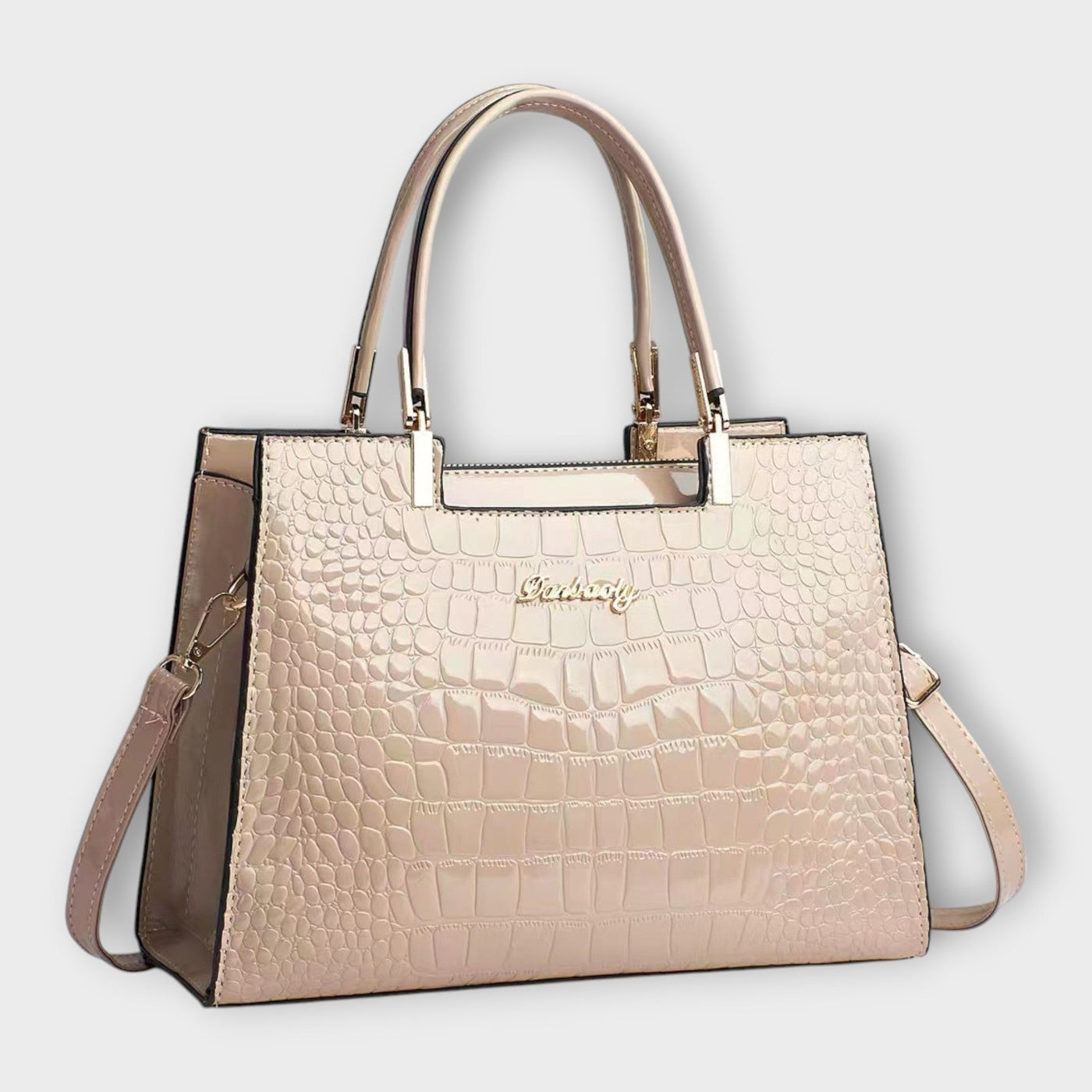 FLORENCIA - BOLSO DE MANO DE PIEL DE COCODRILO BRILLANTE
