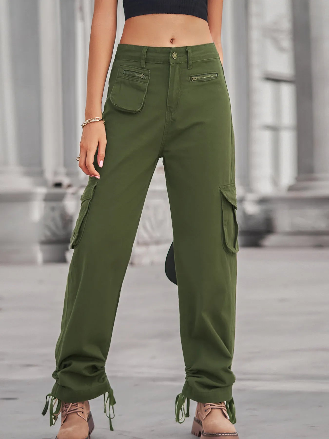 Solene - Pantalones cargo de estilo informal