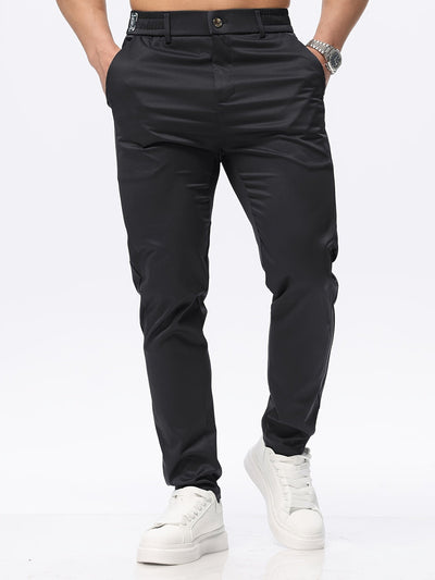 CARLOS| Pantalones casuales de corte entallado elastico moderado.