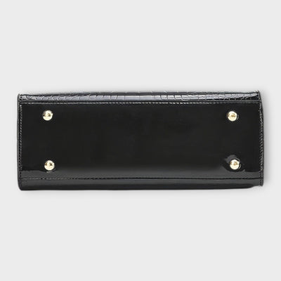 FLORENCIA - BOLSO DE MANO DE PIEL DE COCODRILO BRILLANTE