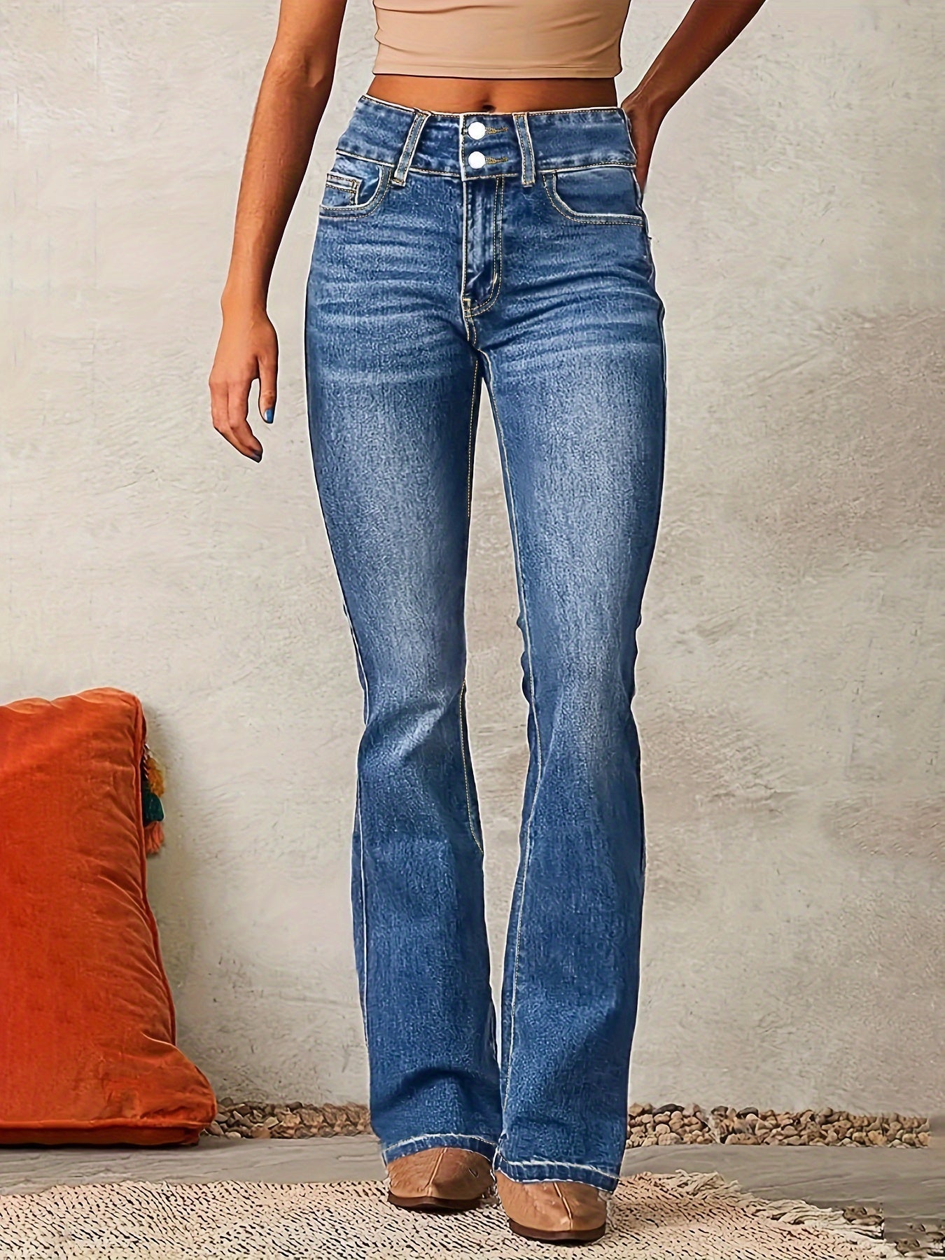Alicia™ |  Jean pantalon de talle alto.