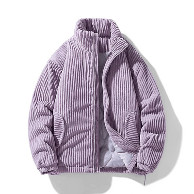JANA| Chaqueta acolchada de pana para mujer - Cuello alto - Corte holgado - Forro cálido