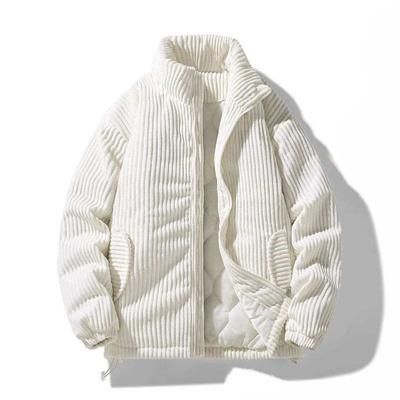 JANA| Chaqueta acolchada de pana para mujer - Cuello alto - Corte holgado - Forro cálido