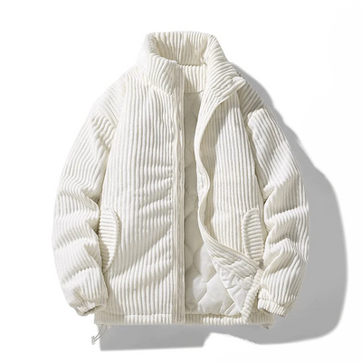 JANA| Chaqueta acolchada de pana para mujer - Cuello alto - Corte holgado - Forro cálido
