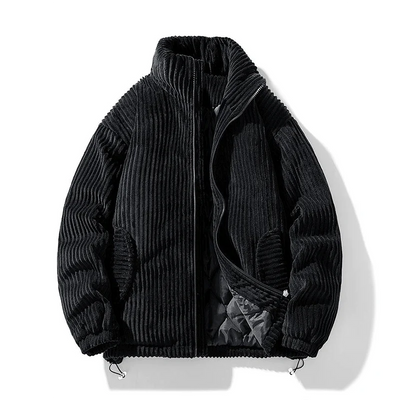 JANA| Chaqueta acolchada de pana para mujer - Cuello alto - Corte holgado - Forro cálido