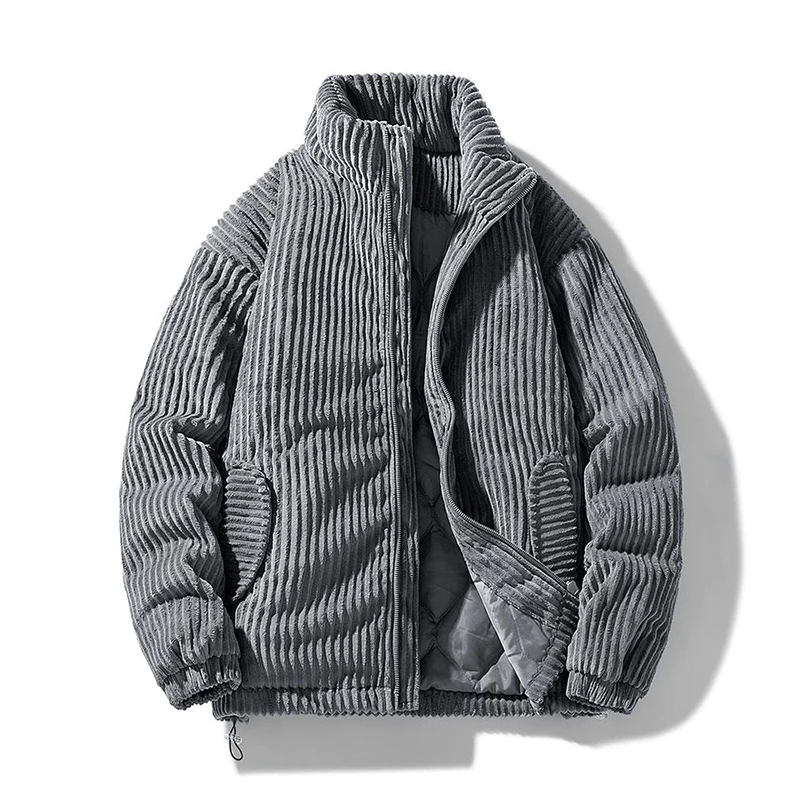JANA| Chaqueta acolchada de pana para mujer - Cuello alto - Corte holgado - Forro cálido