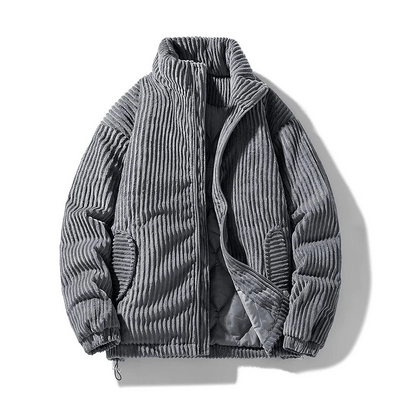 JANA| Chaqueta acolchada de pana para mujer - Cuello alto - Corte holgado - Forro cálido
