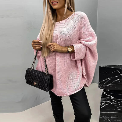 DORI - Suéter elegante holgado de cuello redondo