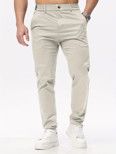 CARLOS| Pantalones casuales de corte entallado elastico moderado.