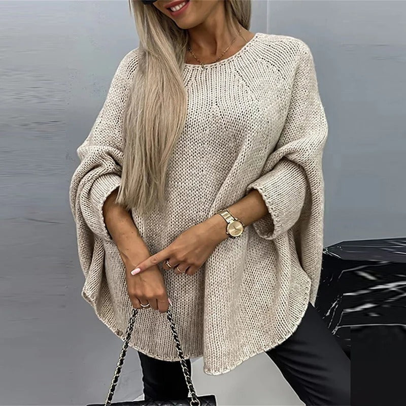 DORI - Suéter elegante holgado de cuello redondo