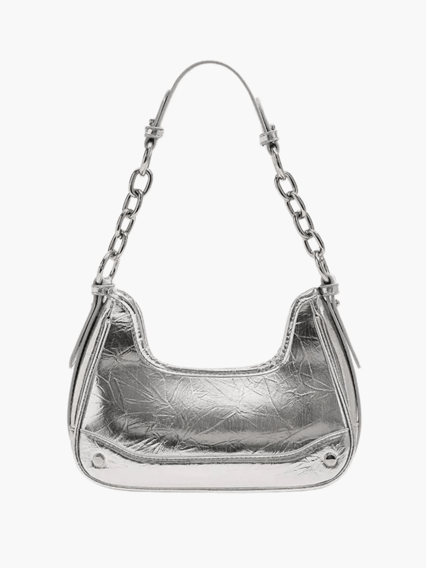 Bolso de Hombro de Mezclilla con Cadena Plateada – Moderno y Compacto