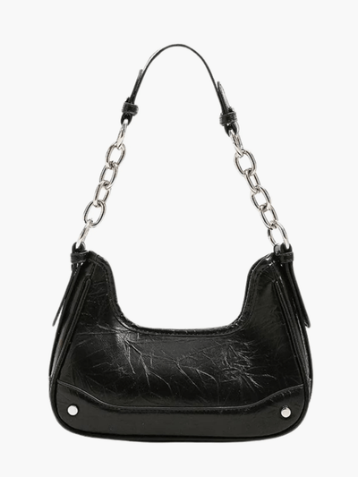 Bolso de Hombro de Mezclilla con Cadena Plateada – Moderno y Compacto