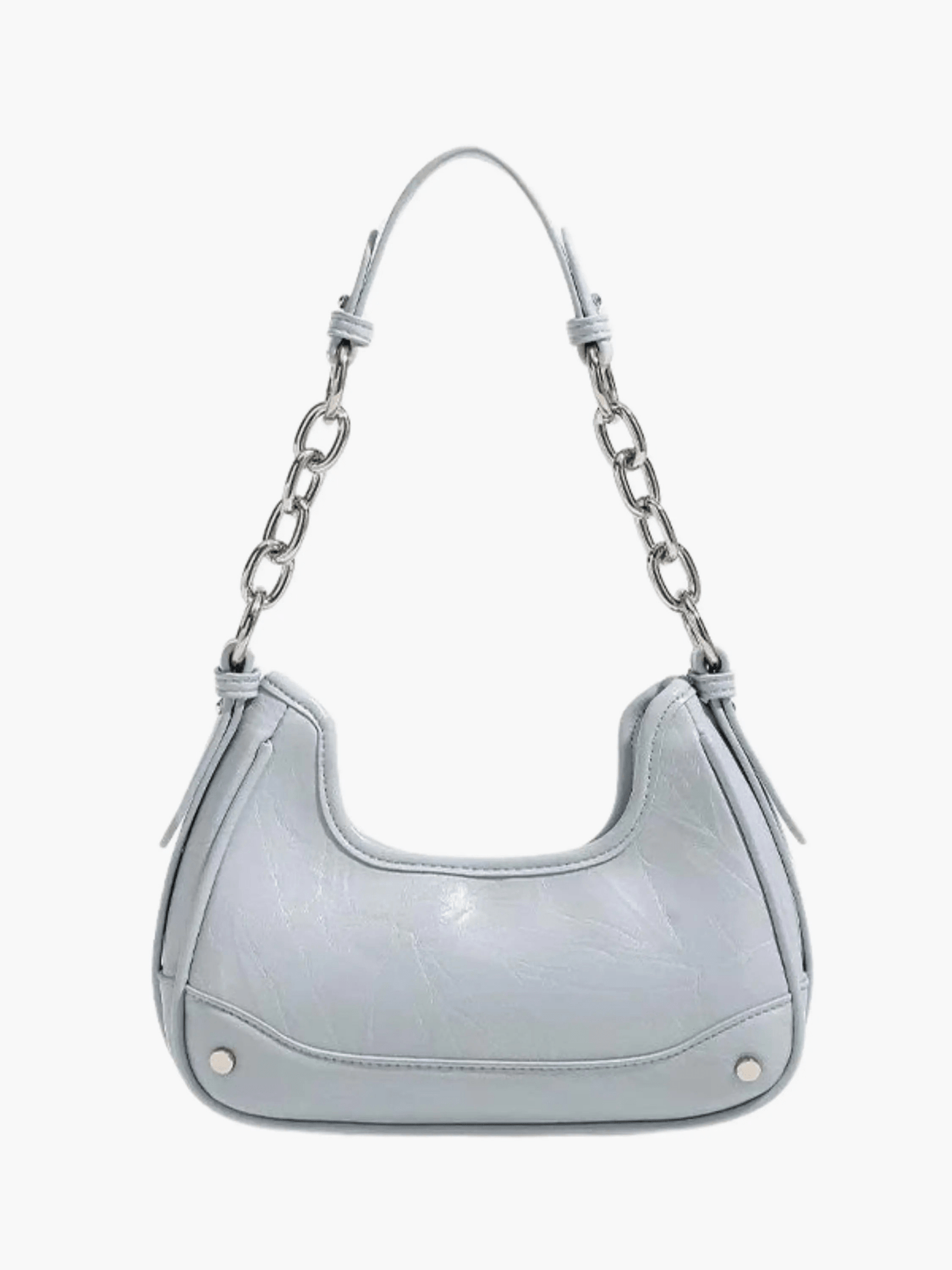 Bolso de Hombro de Mezclilla con Cadena Plateada – Moderno y Compacto