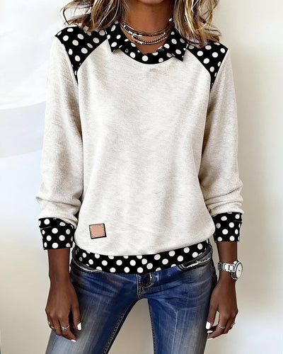 GELEN| Blusa de Lunares con Cuello de Camisa