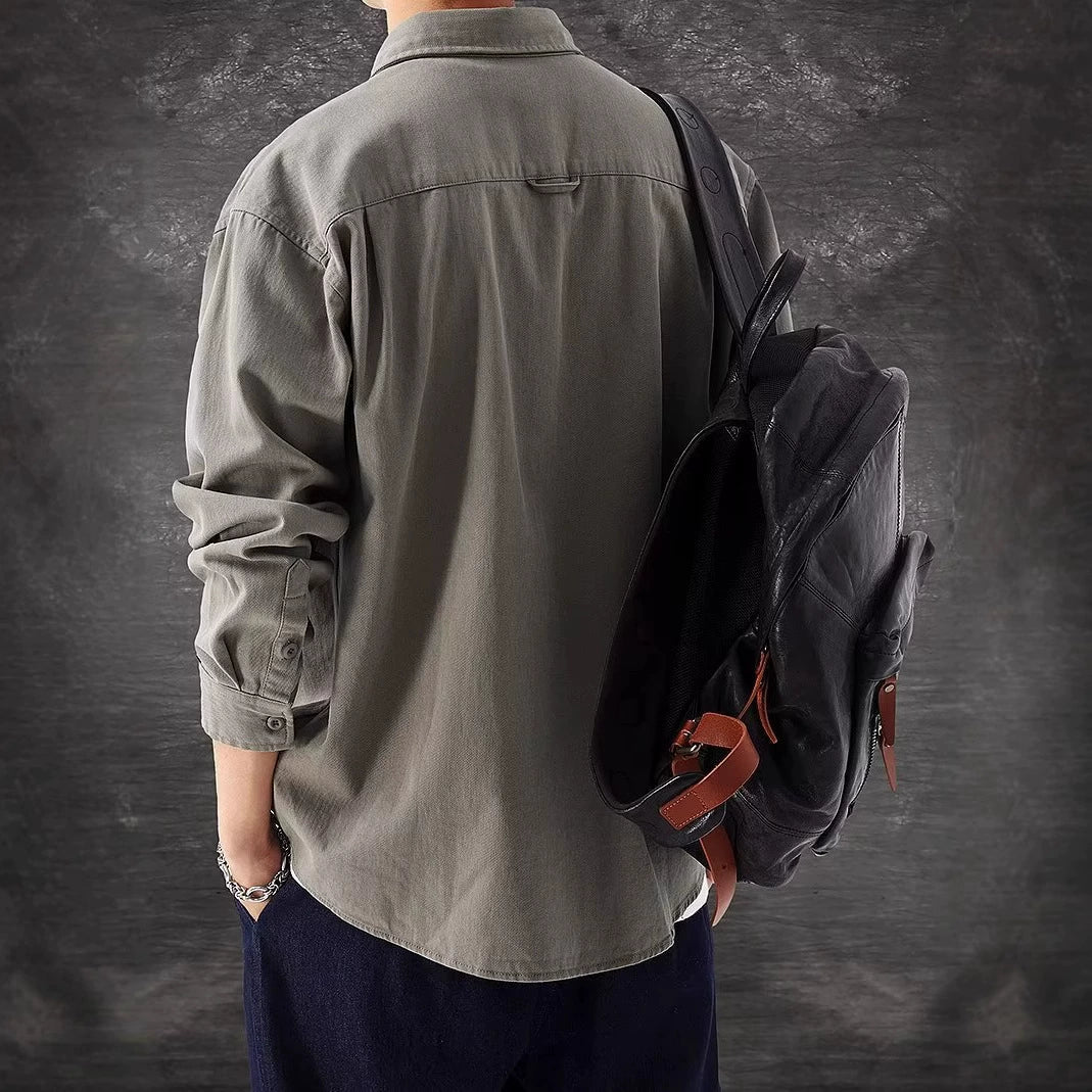 RAFA| chaqueta camisa, de lona estilo vintage.