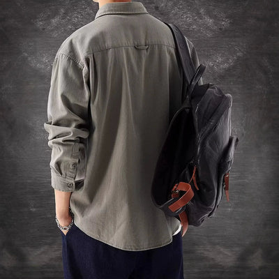RAFA| chaqueta camisa, de lona estilo vintage.