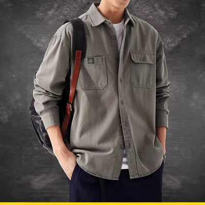RAFA| chaqueta camisa, de lona estilo vintage.