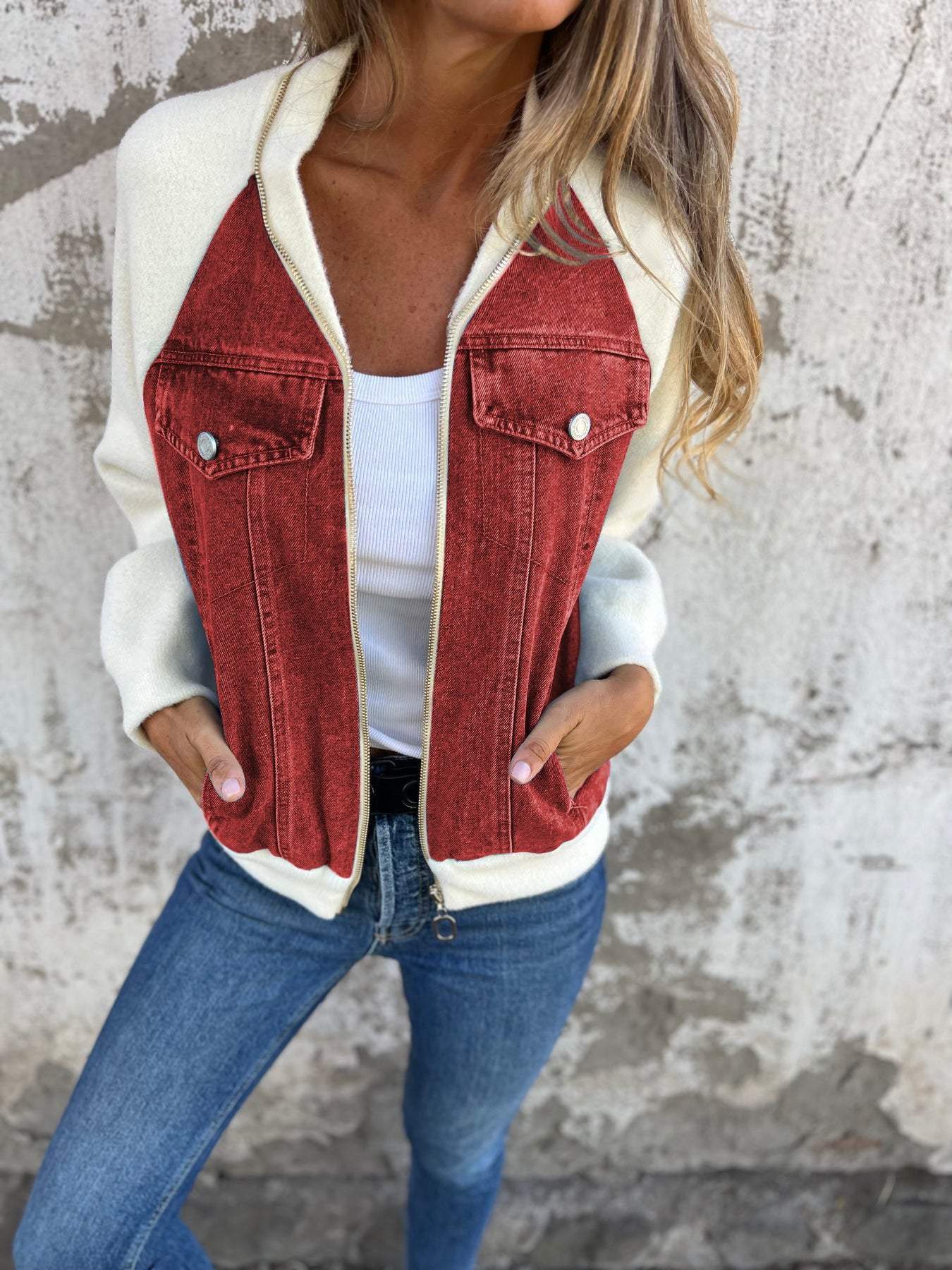 Susan - Chaqueta vaquera elegante con cremallera
