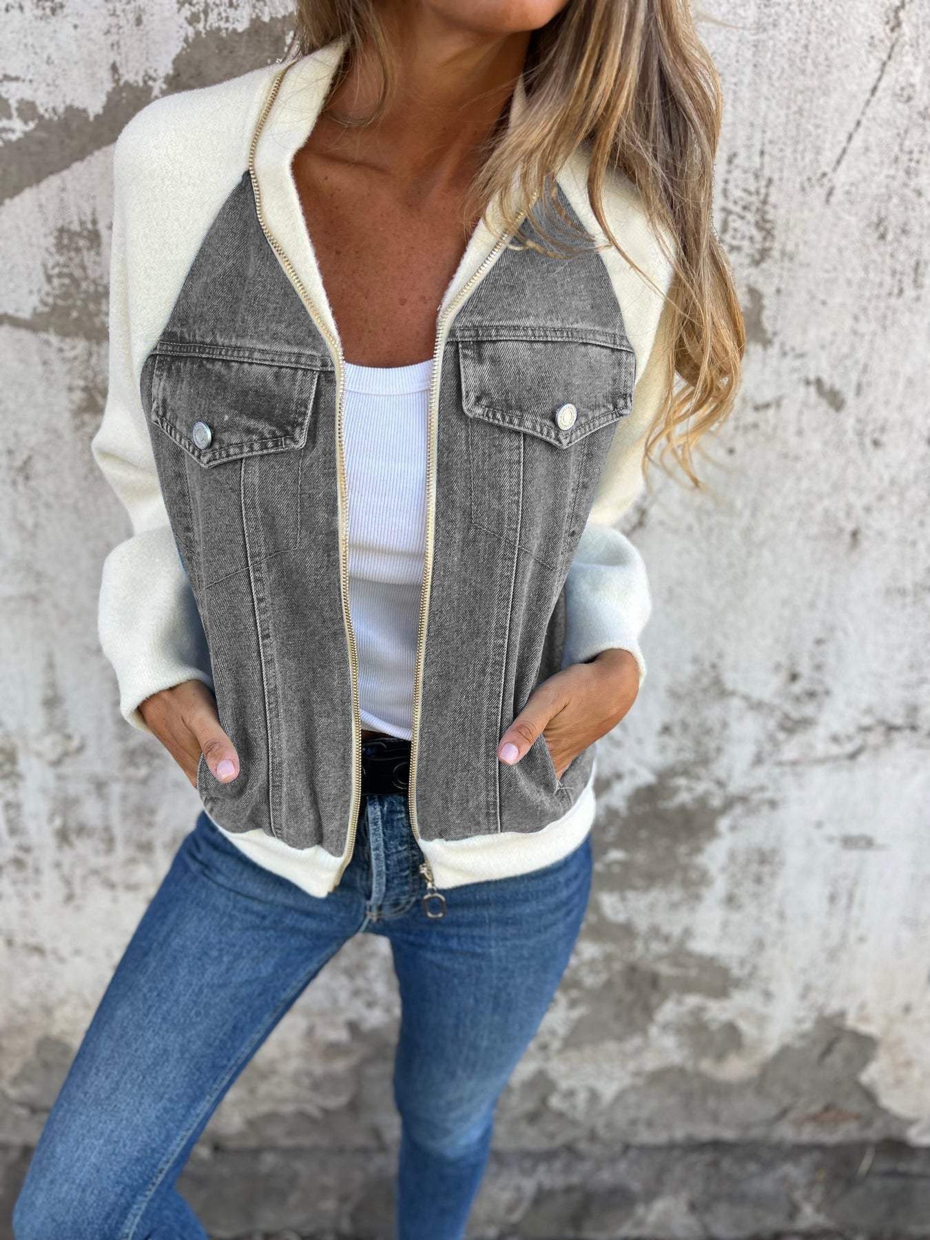 Susan - Chaqueta vaquera elegante con cremallera