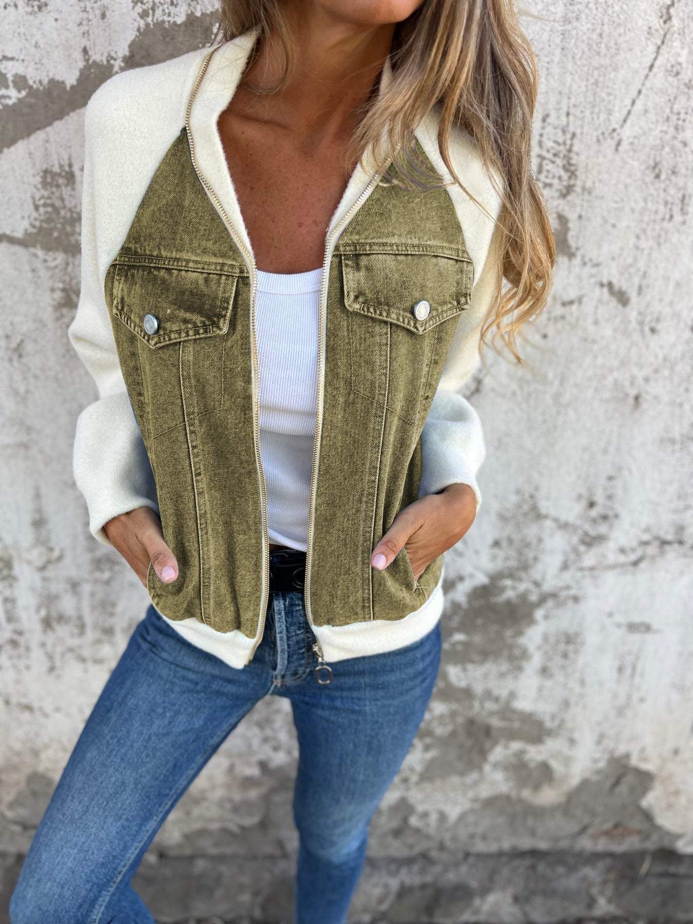 Susan - Chaqueta vaquera elegante con cremallera