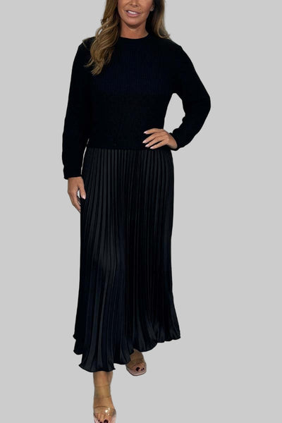 MARÍA | Enterizo de jersey y falda plisada