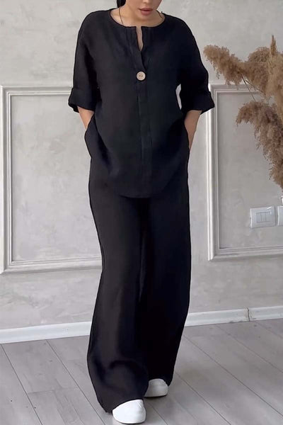 SILVIA| Descubre nuestro conjunto casual de lino y algodón,