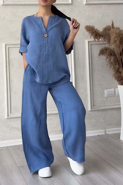 SILVIA| Descubre nuestro conjunto casual de lino y algodón,