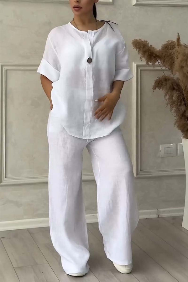 SILVIA| Descubre nuestro conjunto casual de lino y algodón,