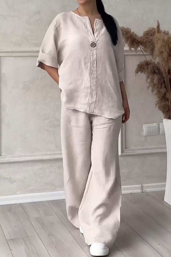 SILVIA| Descubre nuestro conjunto casual de lino y algodón,
