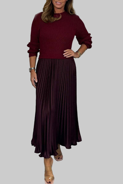 MARÍA | Enterizo de jersey y falda plisada